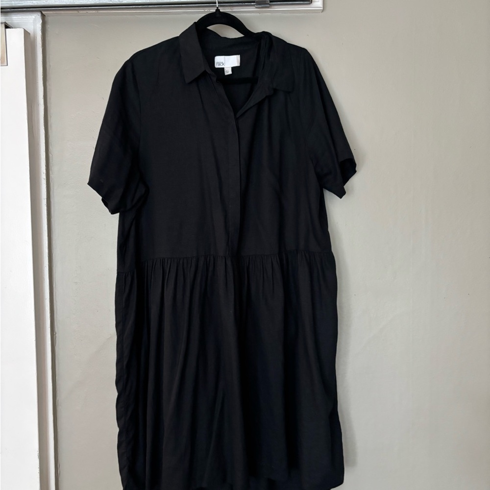 Nordstrom Black Polo Collar Midi Dress